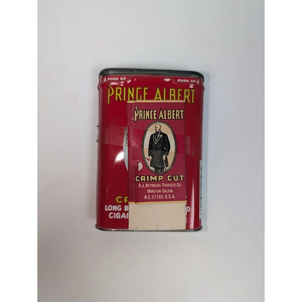 Lot of 2 Vintage Prince Albert Crimp Cut Tobacco Tins 1.5 Oz Advertising Cans